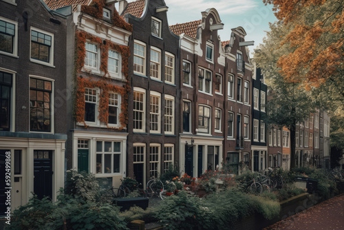 city canal houses at amsterdam Generative AI, Generativ, KI,  © Robert Herhold