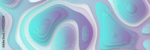 Modern colorful papercut wave background premium vector concept