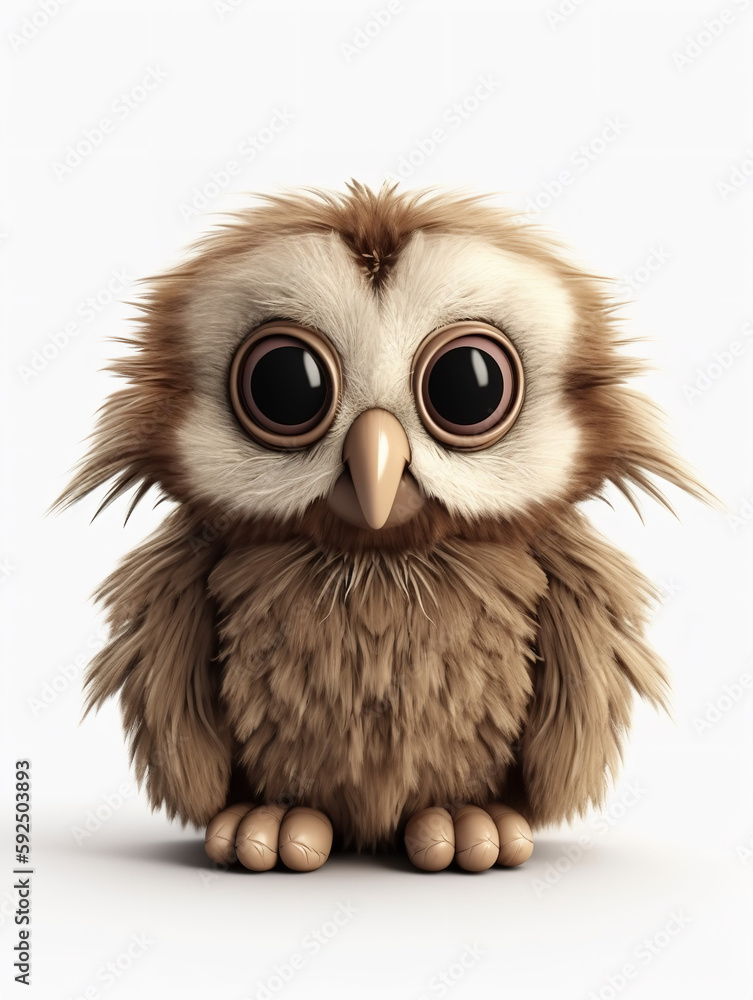 Naklejka premium happy little owl Generative AI