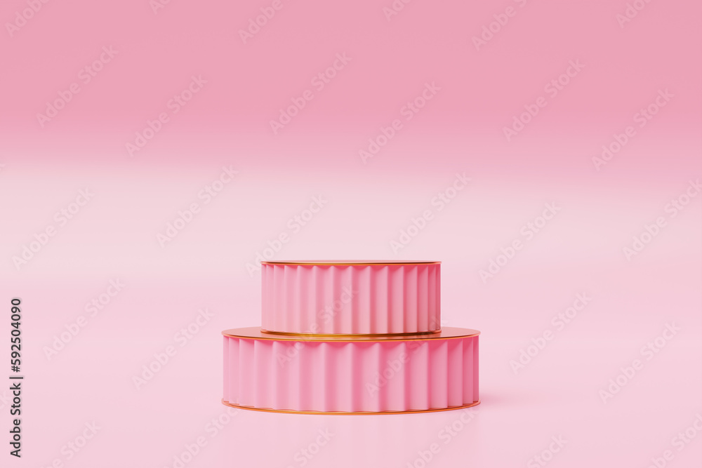 3d illustration of a pink circle podium. 3d rendering. Minimalism geometry background 3d illustration of a pink circle podium. 3d rendering. Minimalism geometry background