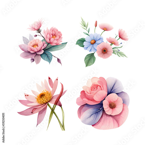 floral watercolor collection for wedding invitations in wallpapers fashion prints.