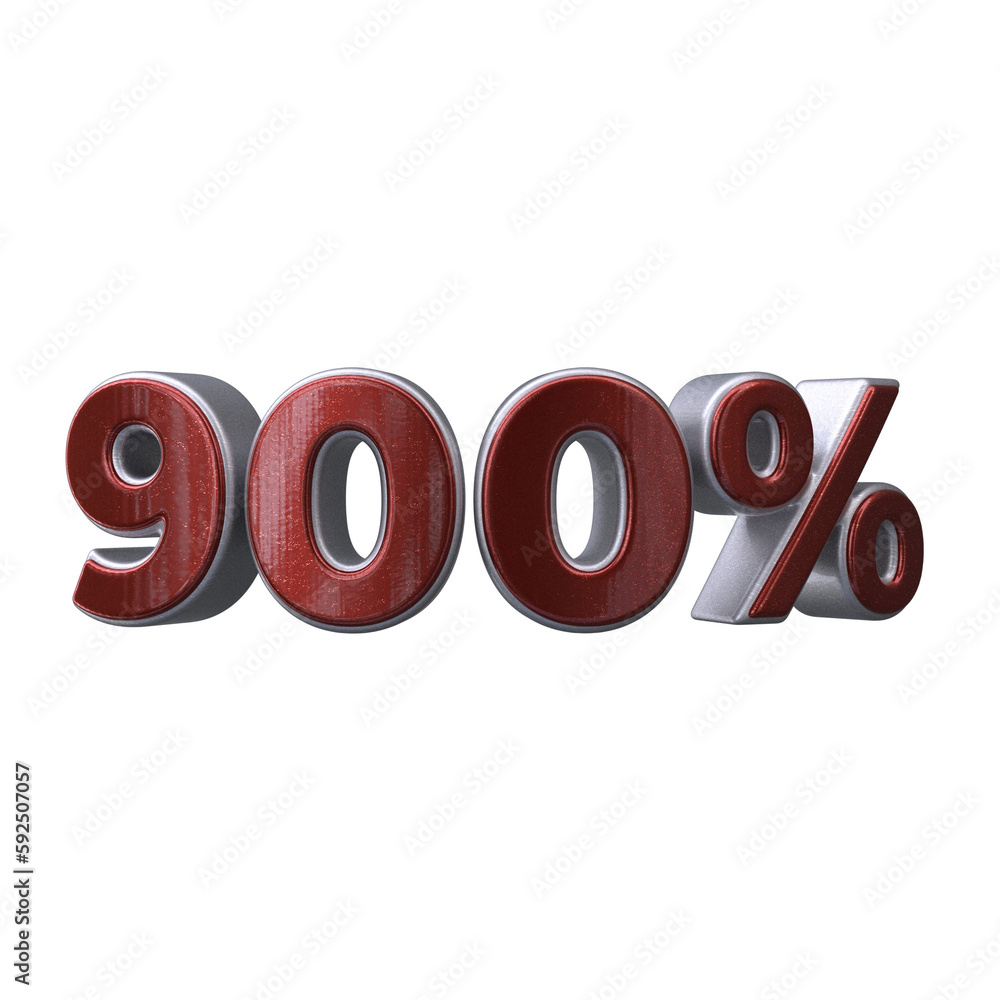 900 Percent 3D render transparent background 900 Percent 3D render transparent background