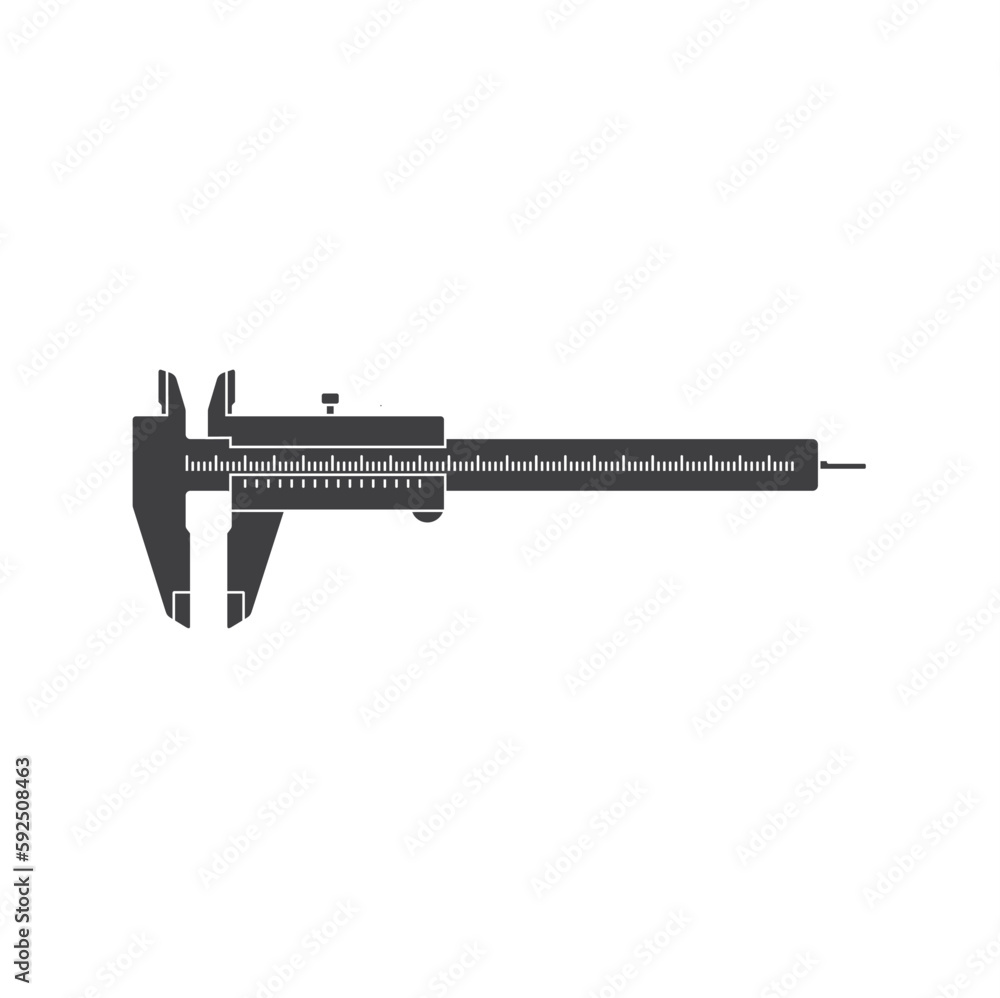 illustration of caliper, a tool used to measure the dimensions of an