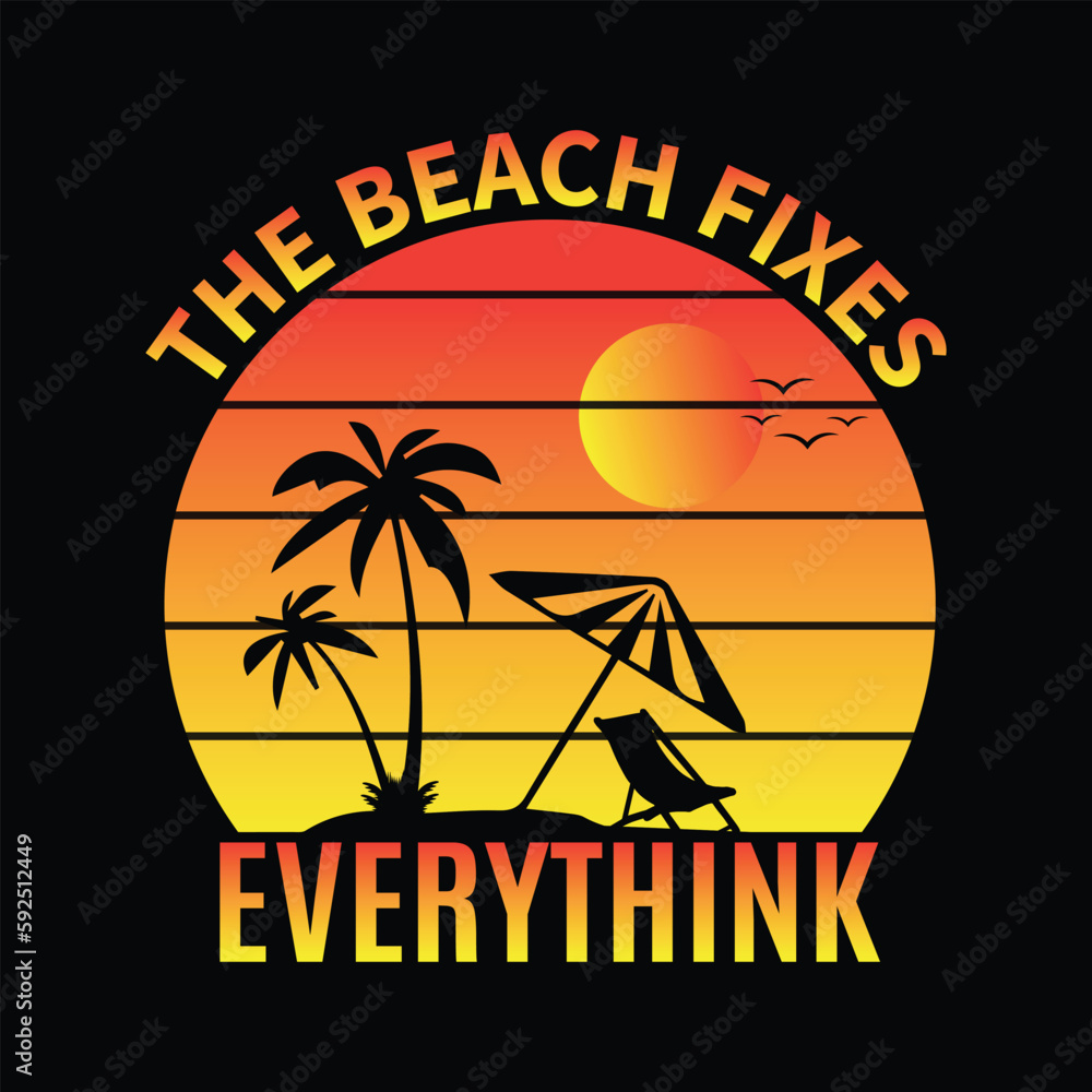 summer day beach vector typography