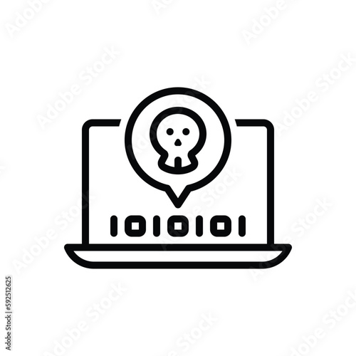 Black line icon for fatal 