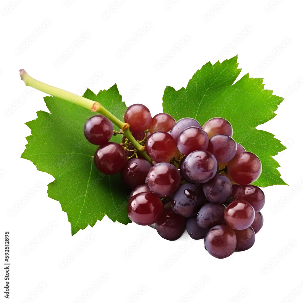 Fototapeta premium red grapes on transparent background, Generative Ai