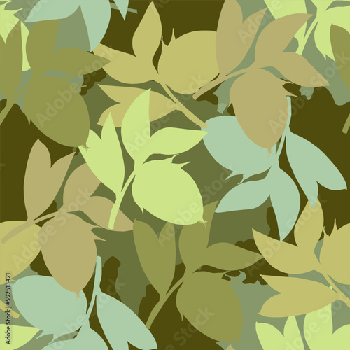 Vector seamless pattern with hand drawn jojoba branches and leaves on background. Elegant design for print, fabric, wallpaper, card, invitation, cosmetic products package