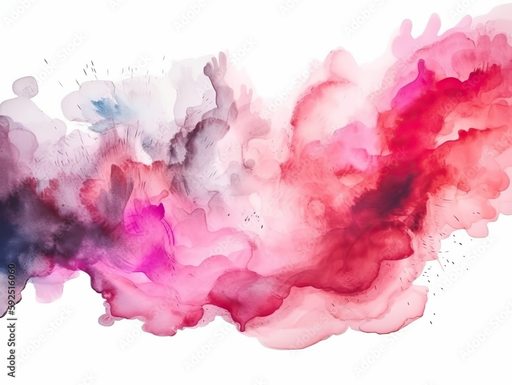 Watercolor splash. Bright watercolor stain drips. Abstract background. generative ai