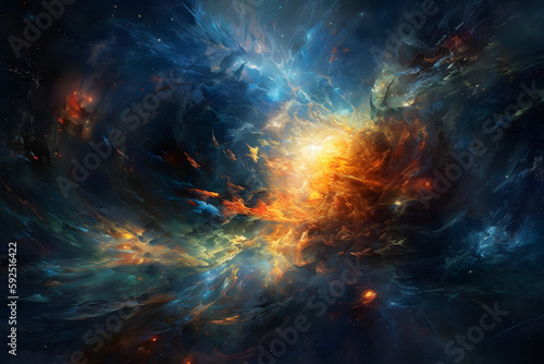 space background explosion super nova generative ai © TASMAGORIA