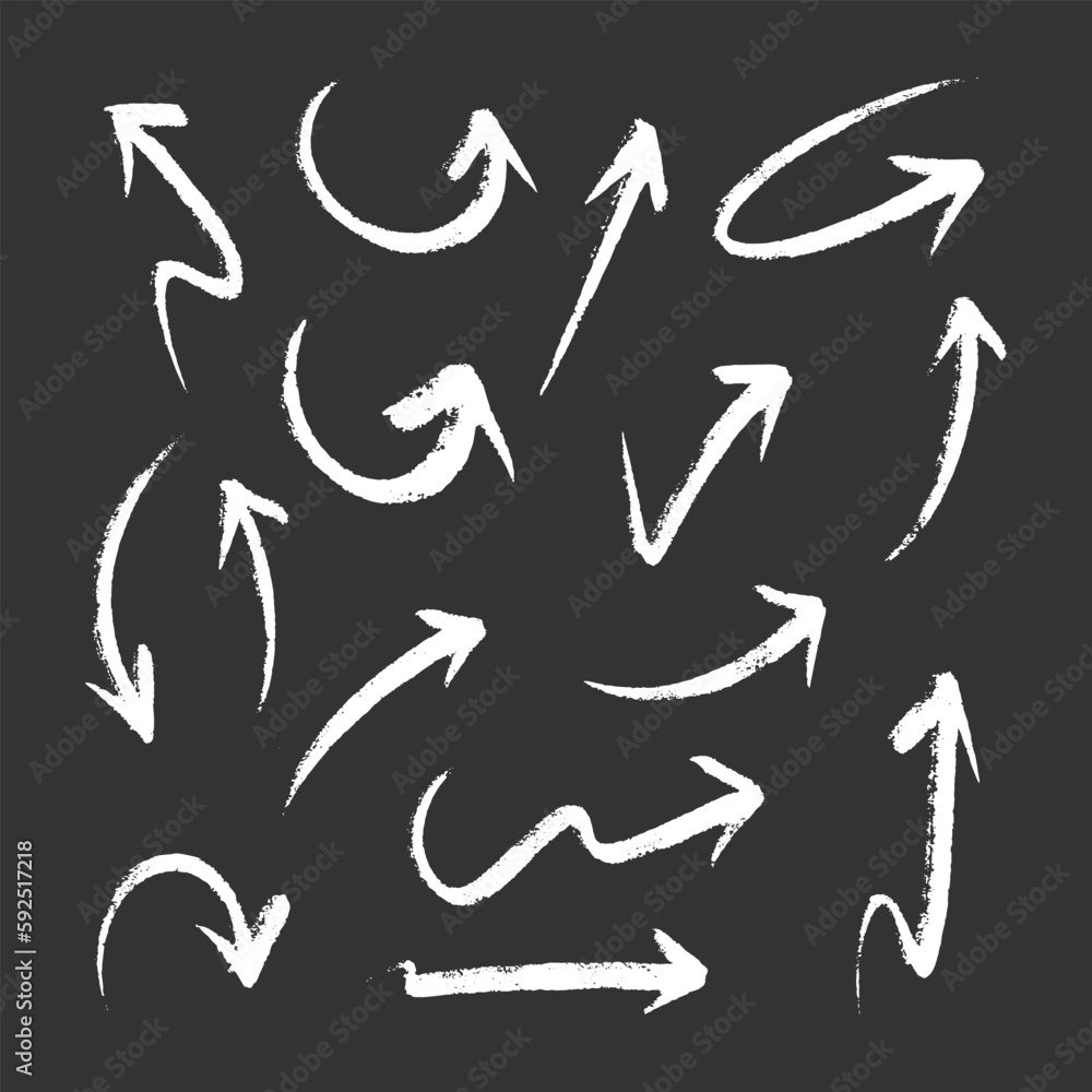 Fototapeta premium hand drawn arrow set. Doodle vector illustration. eps 10.