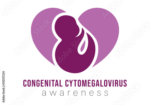 National Congenital Cytomegalovirus Awareness Month. Child and heart