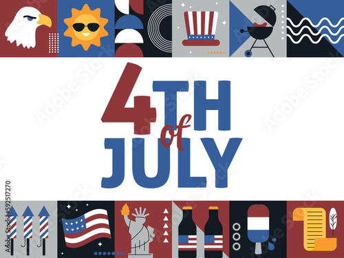 USA Independence day holiday. 4 of July. United States symbols. American Patriotic Fourth of July Background. American national day. Fourth of July Independence Day