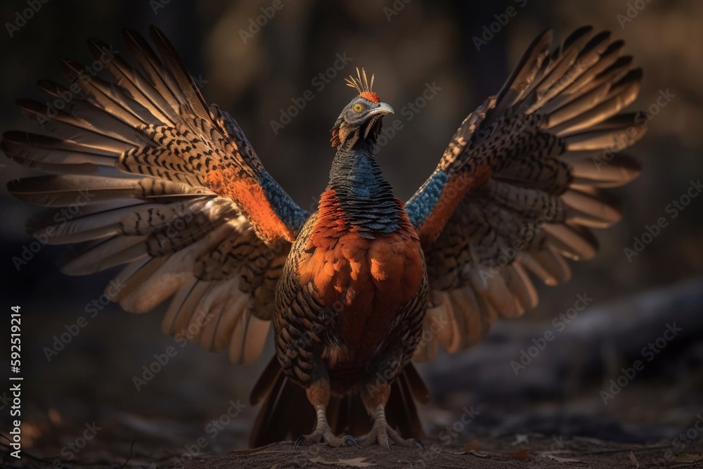 Fototapeta premium portrait of a pheasant in the forest