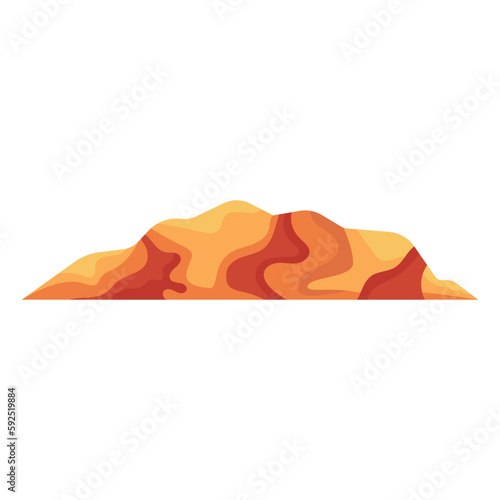  Large sand dunes in desert flat vector illustration