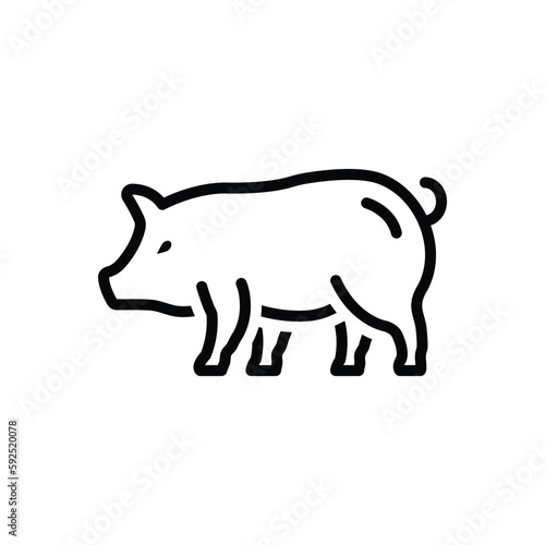 Black line icon for pig hog 