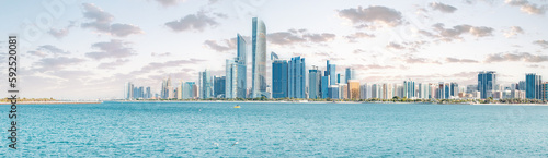 Photos sheer size and scale of Abu Dhabi's towering skyscrapers, a panoramic view that