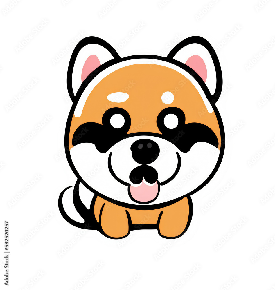 kawaii portrait of a cute puppy illustration, isolated , kawaii portrait of a cute puppy illustration, isolated ,