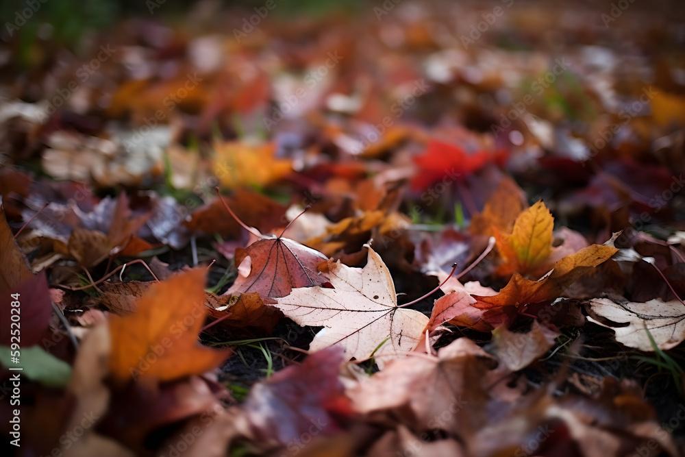 autumn leaves on the ground Generative AI autumn leaves on the ground Generative AI