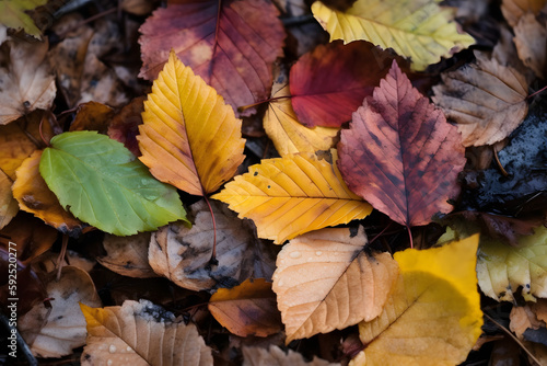 autumn leaves background Generative AI