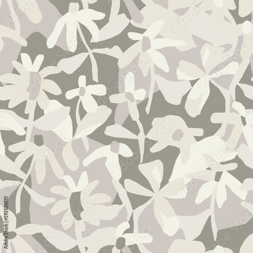Vector flower layers illustration seamless repeat pattern