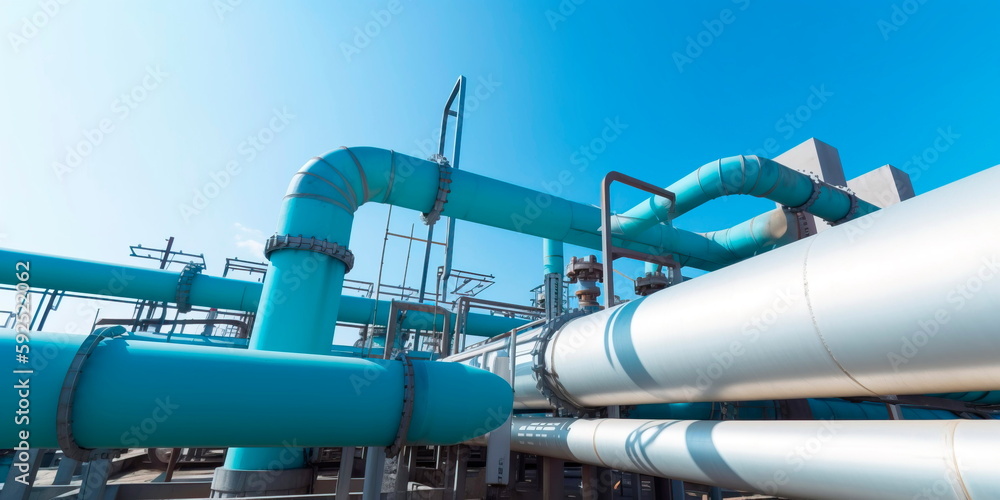 Large oil pipeline and gas pipeline in the process of oil refining and the movement of oil and gas Generative AI Large oil pipeline and gas pipeline in the process of oil refining and the movement of oil and gas Generative AI