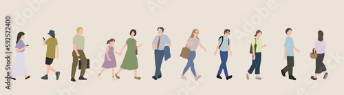女性や男性、子供等、人々のベクターイラスト