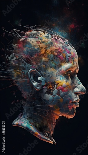 abstract portrait colorful