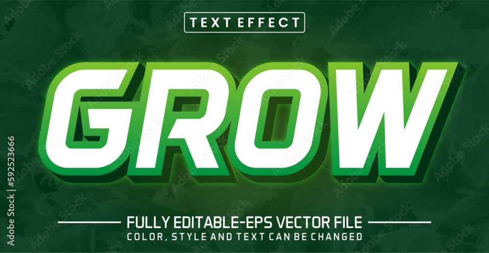 Grow text editable style effect