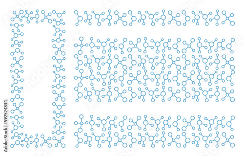 Chemistry pattern molecules set. Background design element. Editable outline stroke. Vector line.
