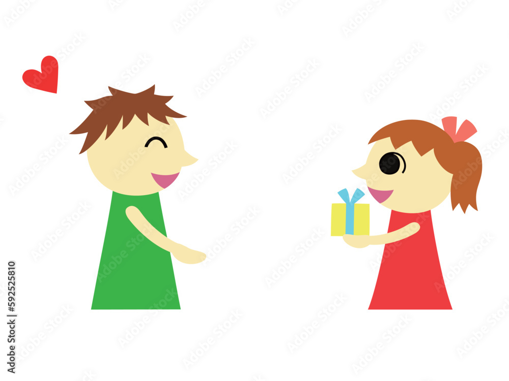 父親にプレゼントを渡す女の子2