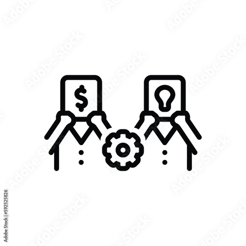 Black line icon for role 