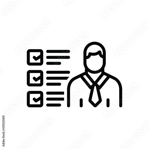 Black line icon for role 
