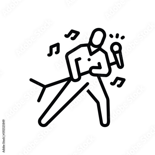Black line icon for sing 