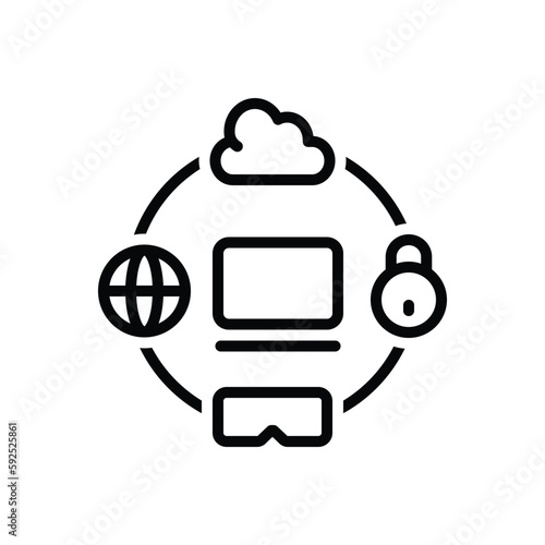 Black line icon for trends 