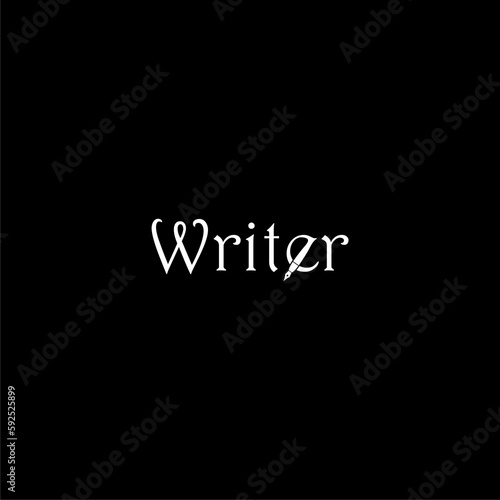 Writer logo icon isolated on dark background