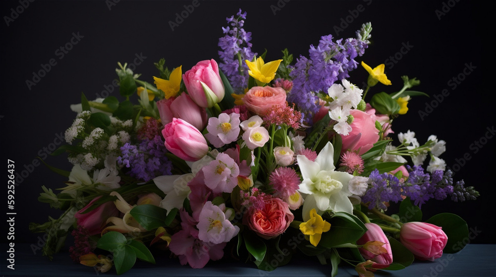 Flower bouquet with spring flowers Flower bouquet with spring flowers