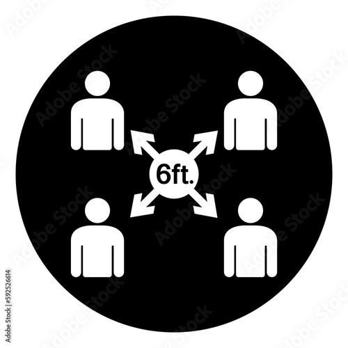 Notice Maintain Social Distancing Symbol, Vector  Illustration, Isolated On White Background Label. EPS10