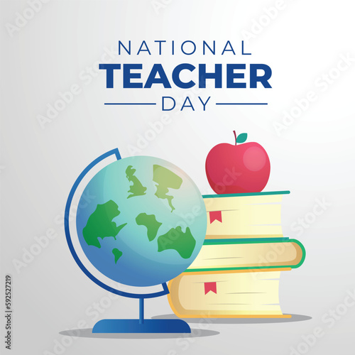 vector graphic of national teacher day good for national teacher day celebration. flat design. flyer design.flat illustration.