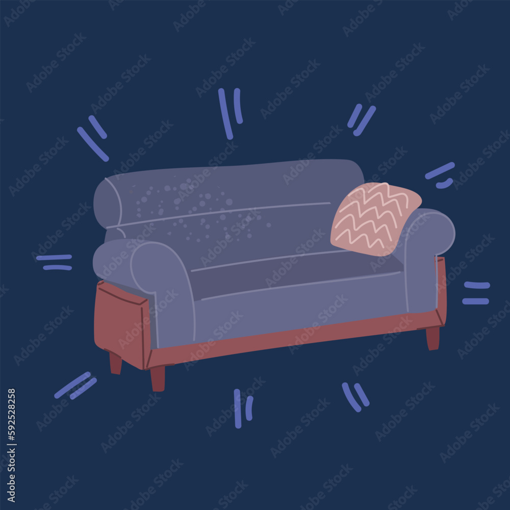 Cartoon vector illustration of luxury sofa for modern living room reception Cartoon vector illustration of luxury sofa for modern living room reception