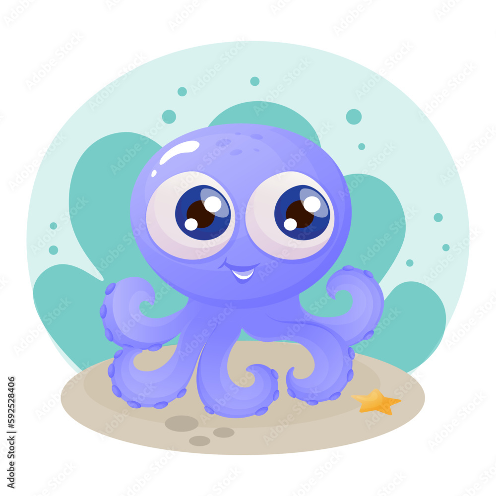 Vector cute octopus illustration Vector cute octopus illustration