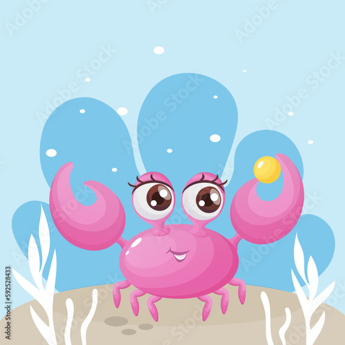 Vector cute crab illustration © Superpuperstar