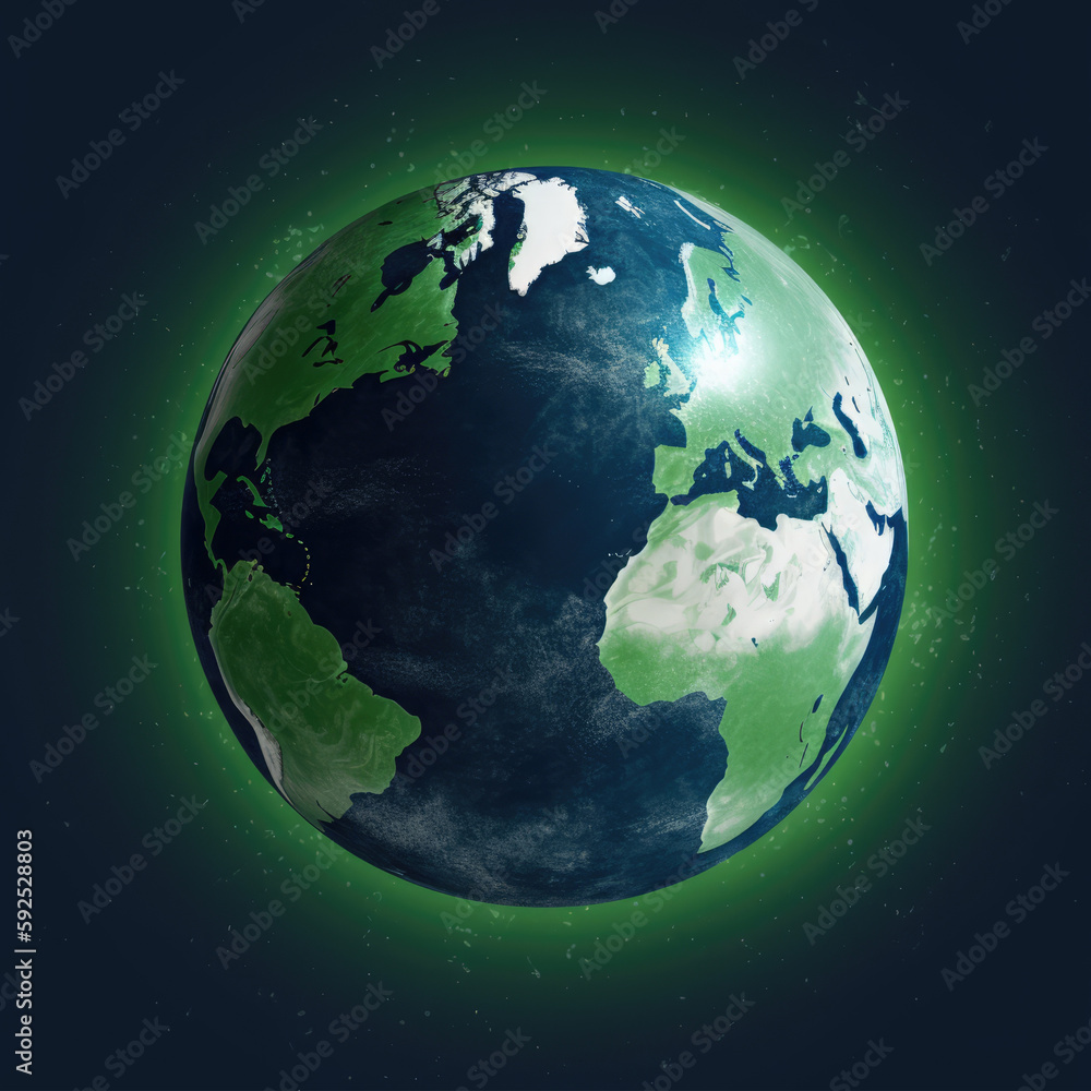 Earth globe on a black background. World globe model. Earth Day. Day of Peace. Saving the planet. Earth globe map. Generative ai illustration