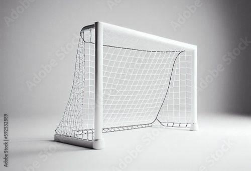 soccer goal on a white background. Generative AI