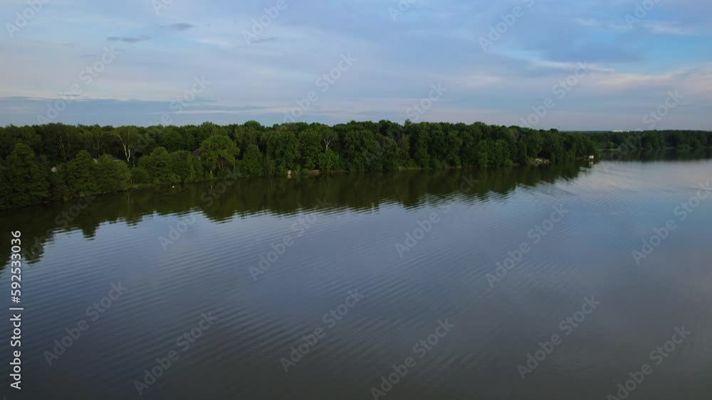 Lake in the forest with a drone Lake in the forest with a drone