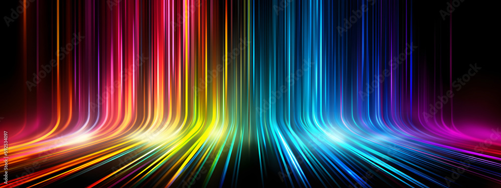 Motion gradient light rays banner cover background, vertical line ...