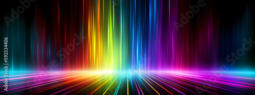 Motion gradient  light rays banner cover background, vertical line background with rainbow colorful spectrum, Generative AI