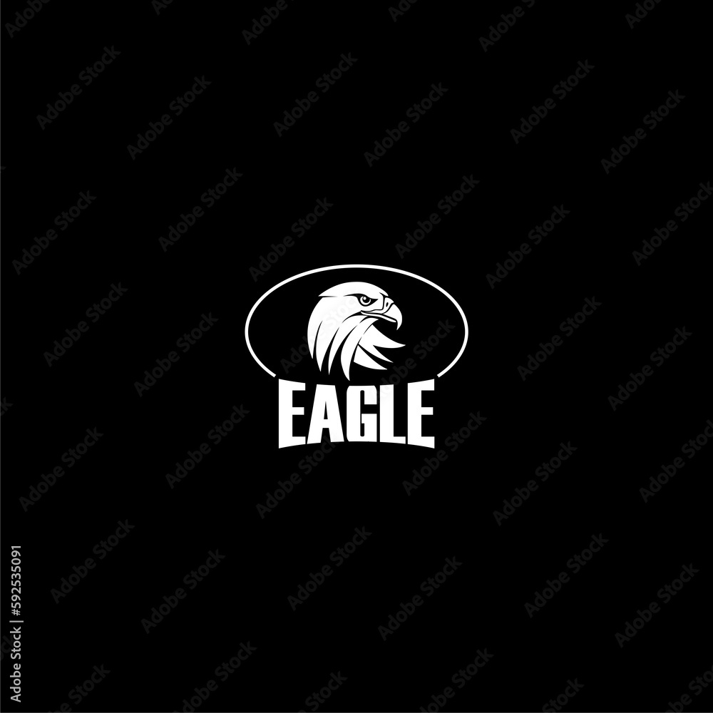 Eagle head logo icon isolated on dark background Eagle head logo icon isolated on dark background