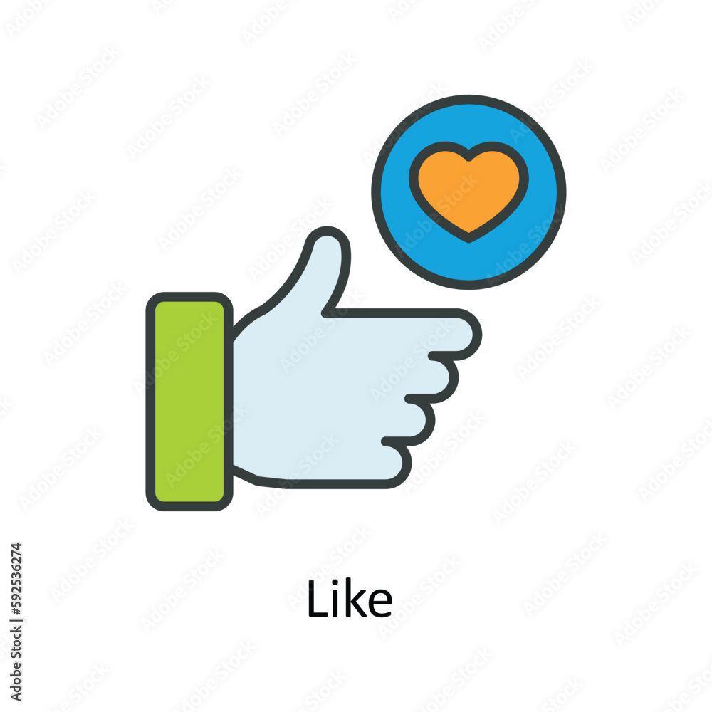 Like Vector Fill outline Icons. Simple stock illustration stock Like Vector Fill outline Icons. Simple stock illustration stock