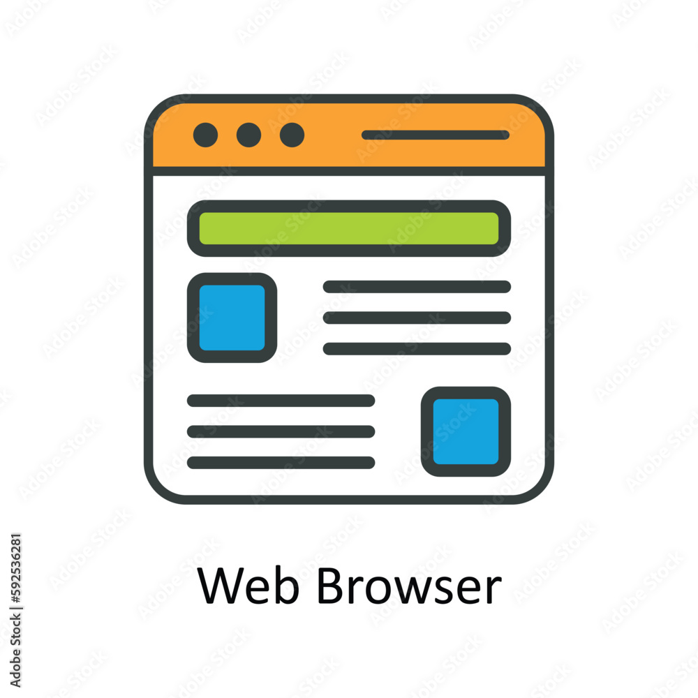 Web Browser Vector Fill outline Icons. Simple stock illustration stock Web Browser Vector Fill outline Icons. Simple stock illustration stock