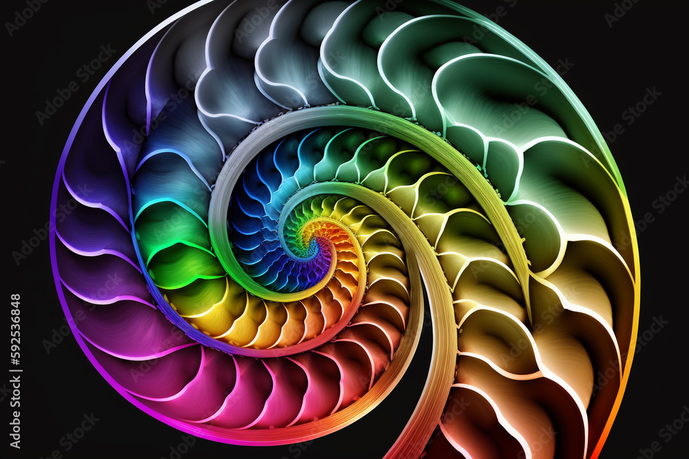 Colorful rainbow Fractal Spiral Illustration Colorful rainbow Fractal Spiral Illustration